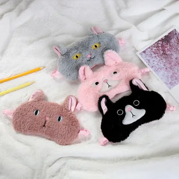 

Naughty cat Sleeping Eye Mask Cute Kids Sleep Mask Cartoon 3D Eye Cover Travel Eye Band Shade Rest Eyepatch Eye Blindfolds