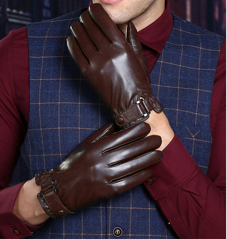 Winter high qualitysheepskin gloves /fashion leather gloves / men's touch screen winter cycling driving warm gloves