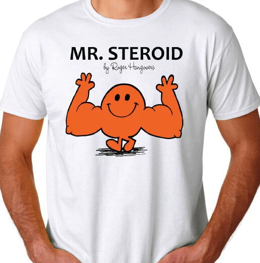 

Mr Steroid Funny Mens Gymnasium Trainer Workout Muscles White Novelty New T Shirt 100% Cotton Fashion T Shirts