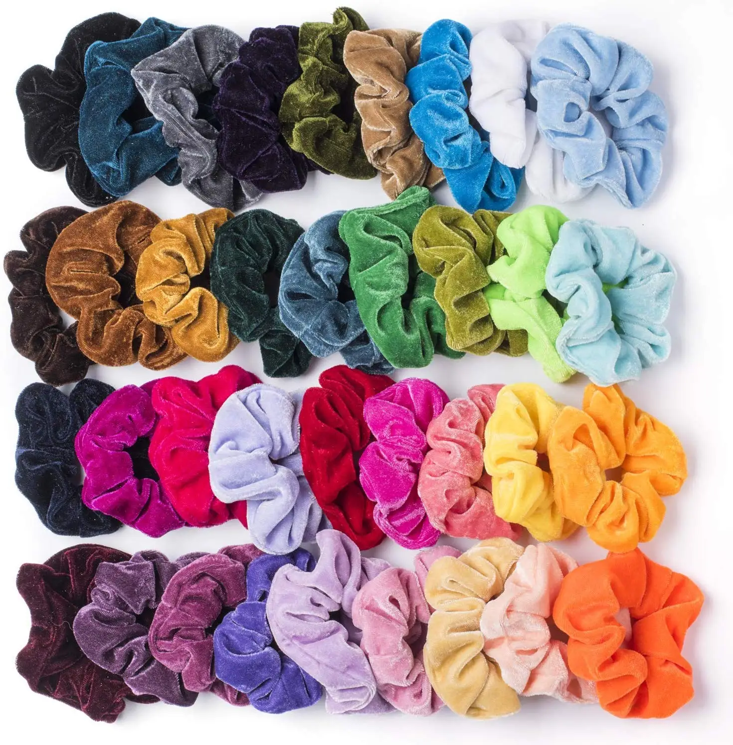 36 pcs Premium Velvet Hair Scrunchies Bands Scrunchy Ties Ropes Scrunchie for Women or Girls Accessories(36 colou |