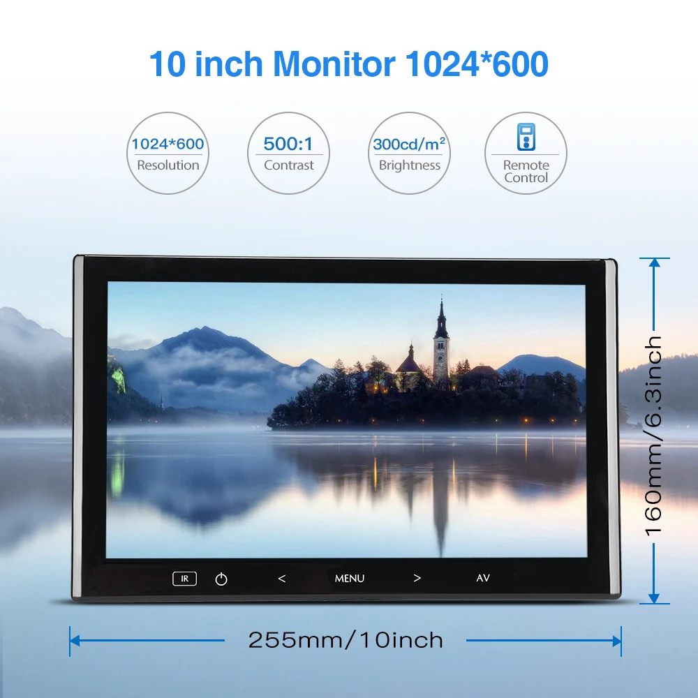 Eyoyo EM10M 10 дюймов HDMI монитор Мини ТВ компьютер ПК дисплей 1024X600 ЖК-экран с VGA AV для безопасности автомобиля заднего вида монитор