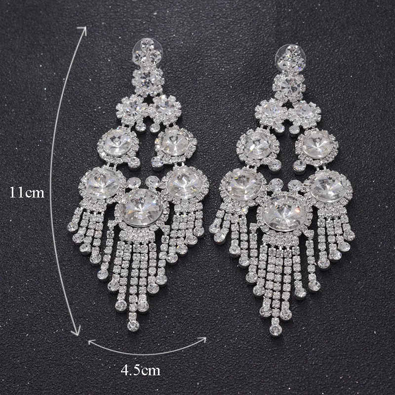 rhinestones tassel drop earring for womens (16)