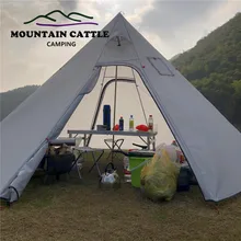 Vergrößerte Größe Pyramide Zelt Mit EINEM Kamin Loch, Höhe 220cm Ultraleicht Outdoor Camping Tipi Markisen Shelter Rucksack Zelt