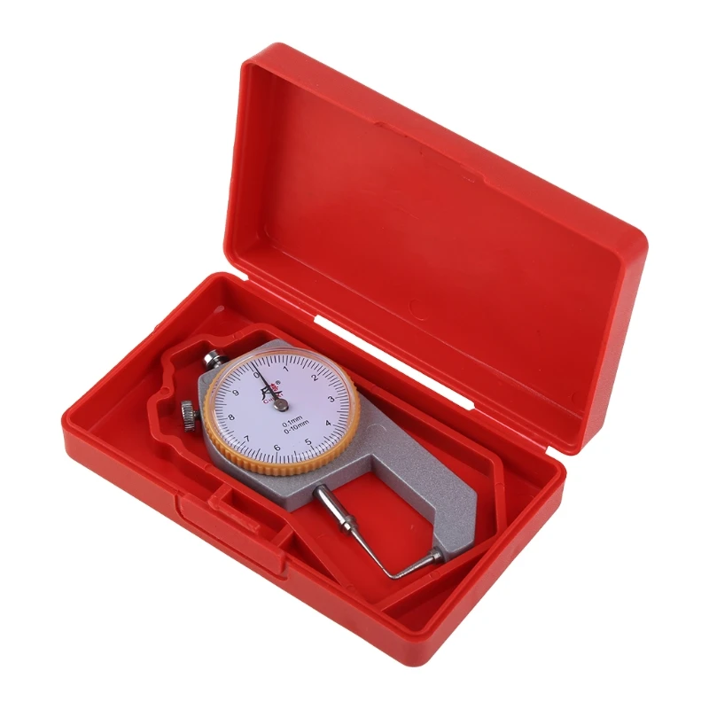 0 to 10mm Measuring Tool 0.05mm Resolution Round Dial Thickness Gauge Portable Leather Cloth thickness gauge