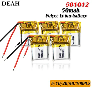 

3.7V 50mah 501012 lithium polymer lipo rechargeable battery for i7s/i8/i9/i12TWS bluetooth headset MP3 MP4 speaker Smart wear