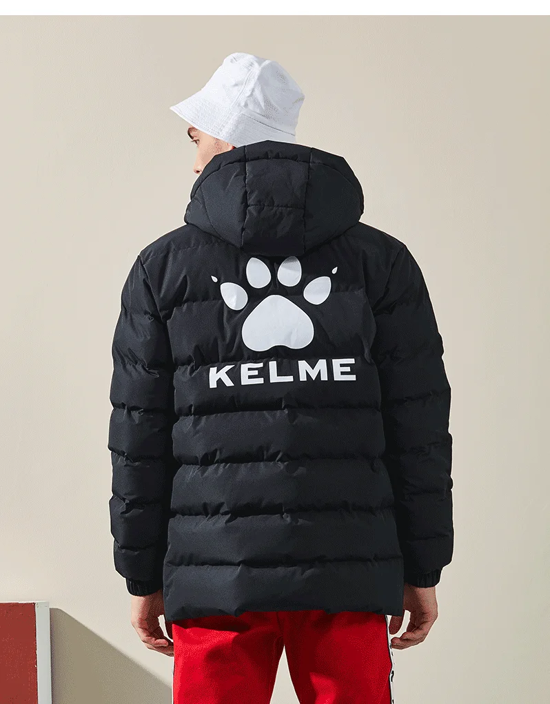 KELME мужская футбольная зимняя тренировочная куртка большого размера, плотная оригинальная уличная одежда, теплый пуховик 3891417