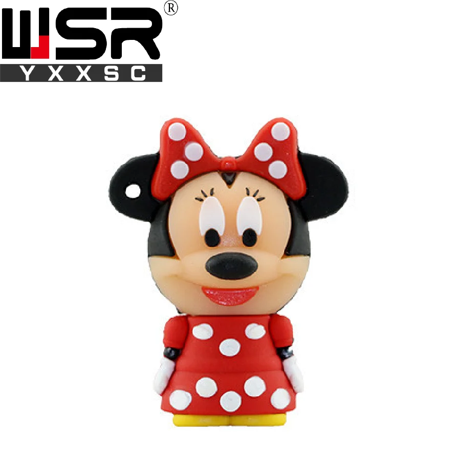 1 cute usb2.0 pen drive 32gb Minnie Mickey high speed usb memory stick 128gb real capacity disk on key 8gb 16gb 64gb free delivery - Цвет: 1
