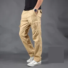 Хорошее высокое качество мужские брюки повседневные мульти карманные военные брюки длинные брюки для мужчин размера плюс M-5XL