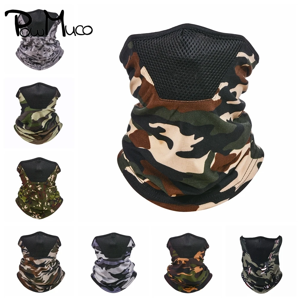 

Powmuco Unisex Multifunction Outdoor Sport Camouflage Scarf Breathable Dustproof Sunscreen Turban Summer Cycling Full Face Mask