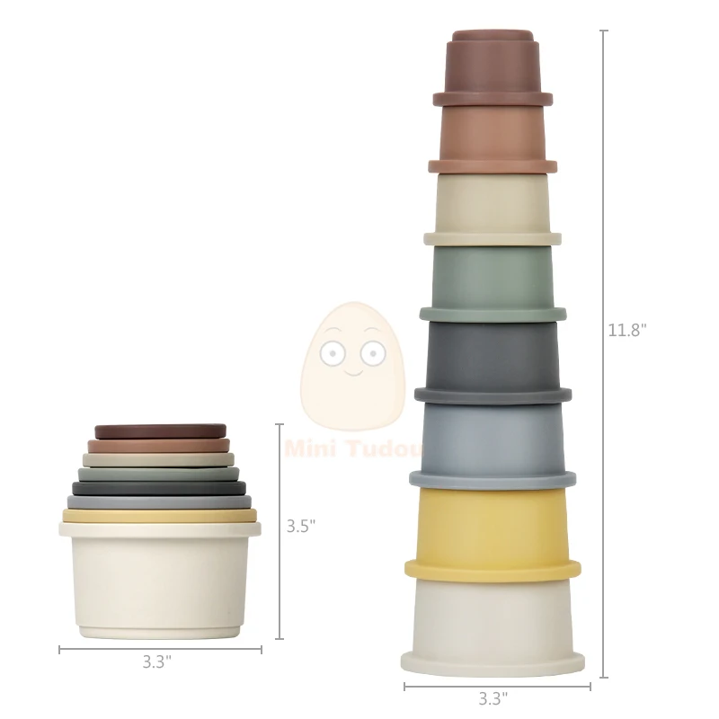 Baby Toy Stacking Cups Children Educational Nesting Ring Tower Bath Play Water Set Early Educational Toys For Infant 0 12 Months educational toys stacking puzzle toys cup stacking toys stacking toys