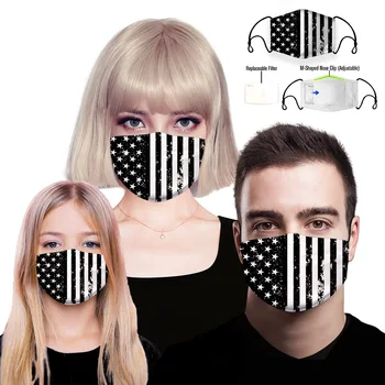 

Adult Children Unisex Face Mouth Mask US Flag Pattern Decorative Masks