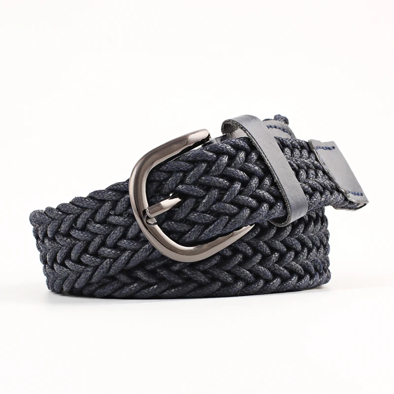 mens brown leather belt D&T 2021 New Fashion Belt Men Women Unisex Knitted Metal Alloy Pin Buckle Casual Trend Style For Jeans Quality PU Leather Belt leather belt Belts