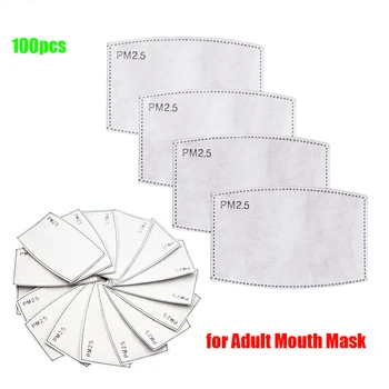 

100pcs/Real Stock!!PM2.5 Filter Paper Anti Haze Mouth Mask Anti Dust Mask Activated Carbon Filter Paper Health Care Mask Gasket