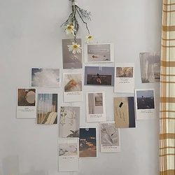 Korean Ins – Photographie et carte postale de décoration murale, 30 pièces, feuille d'art, impression pour le mur de la chambre, autocollant à couleur, ensemble bricolage photo, accessoires de colocation 