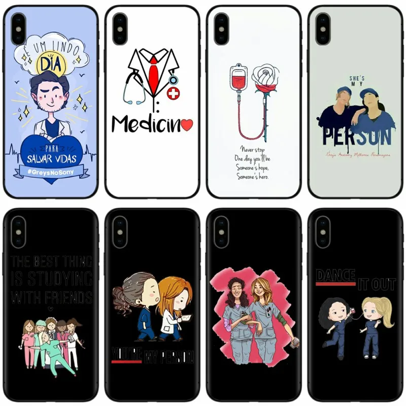 Чехол для телефона с рисунком Гриса анатомии You are my person мягкий силиконовый черный