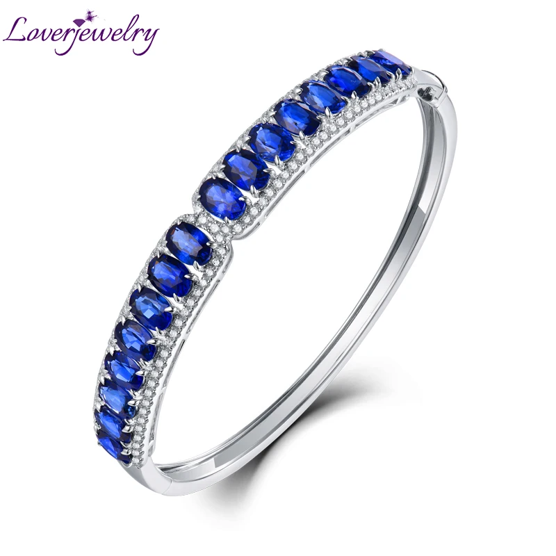 LOVERJEWELRY юбилей браслеты с сапфирами Au750 из белого золота 18 карат прекрасный