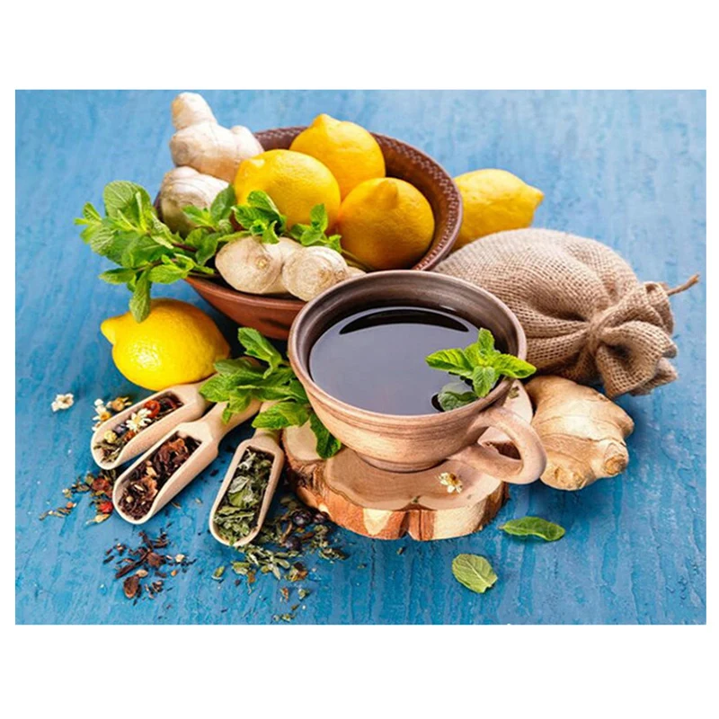 

Full square round Diamond Embroidery Fruits Lemon Diy 5D Diamond Painting Kitchen seasoning still life Mosaic Sticker