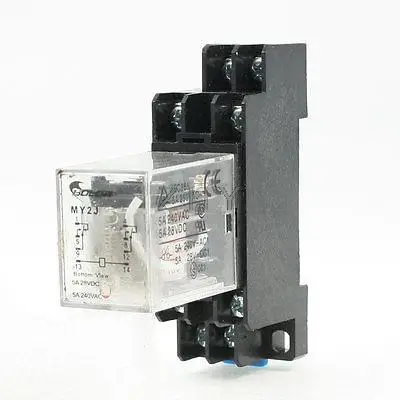 

MY2J AC 110V Coil General Purpose Relay DPDT 8 Pin 5A 240VAC/28VDC w Socket Base
