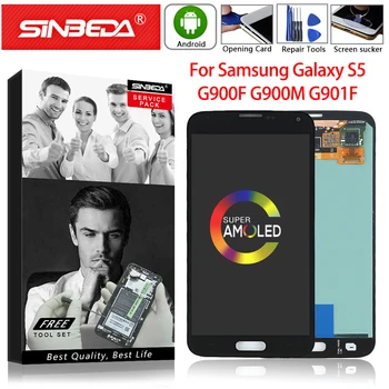 

5.1" AMOLED For Samsung S5 G900 LCD Display Touch Screen G900F G900M G900 For Ssmusng Galaxy S5 Display S5 LCD Phone Accessories