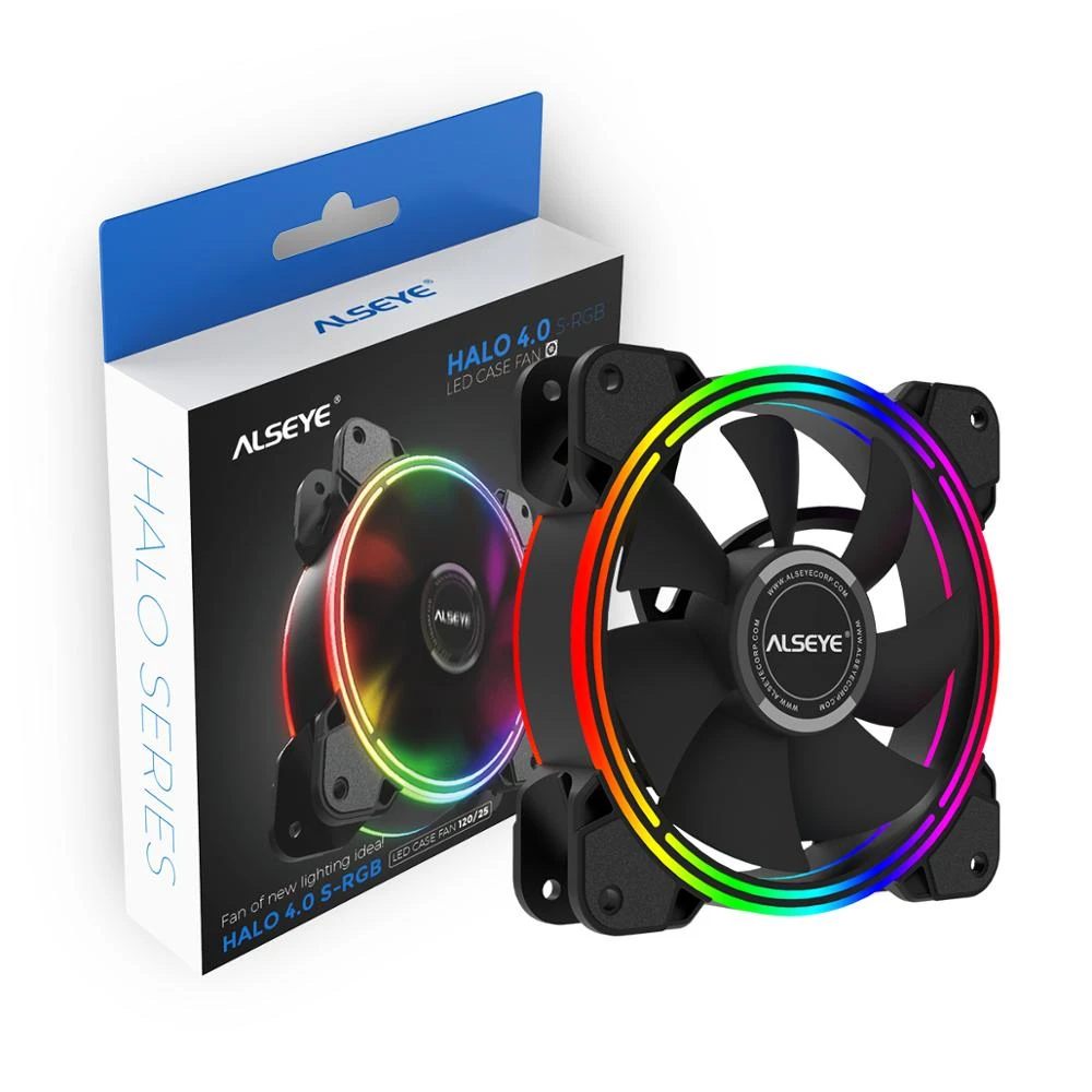 Alseye Halo Pc Cooling Fan 4 Pin Pwm 120mm Statis Led Rgb Kipas Komputer Untuk Kasus Dan Cpu Fan Pengganti Fans Cooling Aliexpress