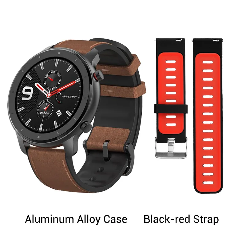 Глобальная версия Amazfit GTR 47 мм Смарт-часы 1,3" AMOLED экран 5 АТМ gps 24 дня Срок службы батареи спортивные часы Поддержка 12 спортивных режимов - Цвет: Aliminum  n Strap