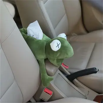 

Car Tissue Box Hanging Multifunctional Tissue Holder Cute Frog Box Stylish Storage Elastic Snap-on Design Perfect For Car