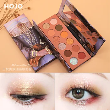 

Colour makeup HOJO kingship noble painting 12 color eye shadow tray ins super fire parity matte pearl earth color eye shadow