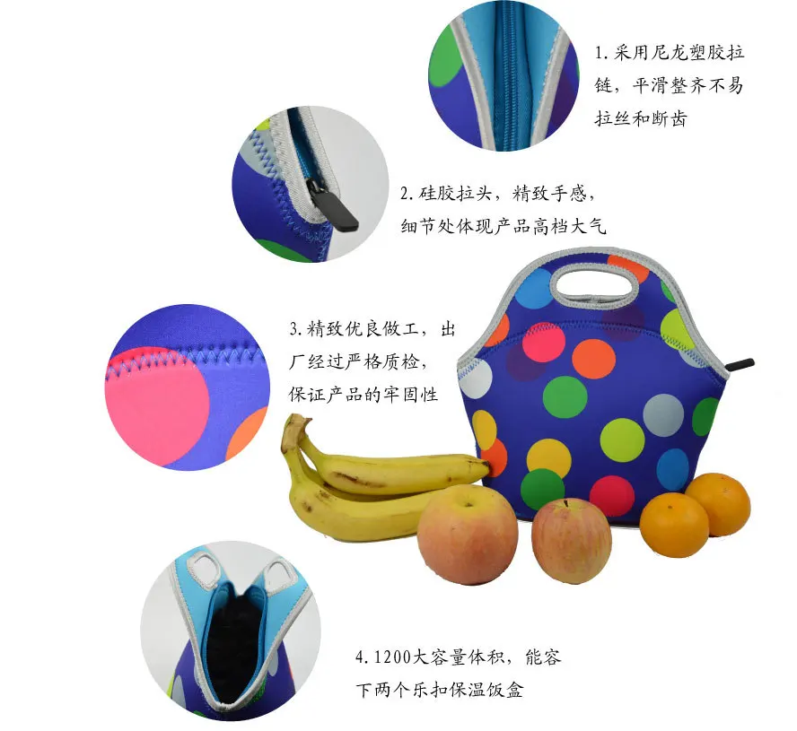 Thick Insulated Lunch Bag Children Lunch Bag Korean-style Neoprene Lunch Bag Waterproof Environmentally Friendly