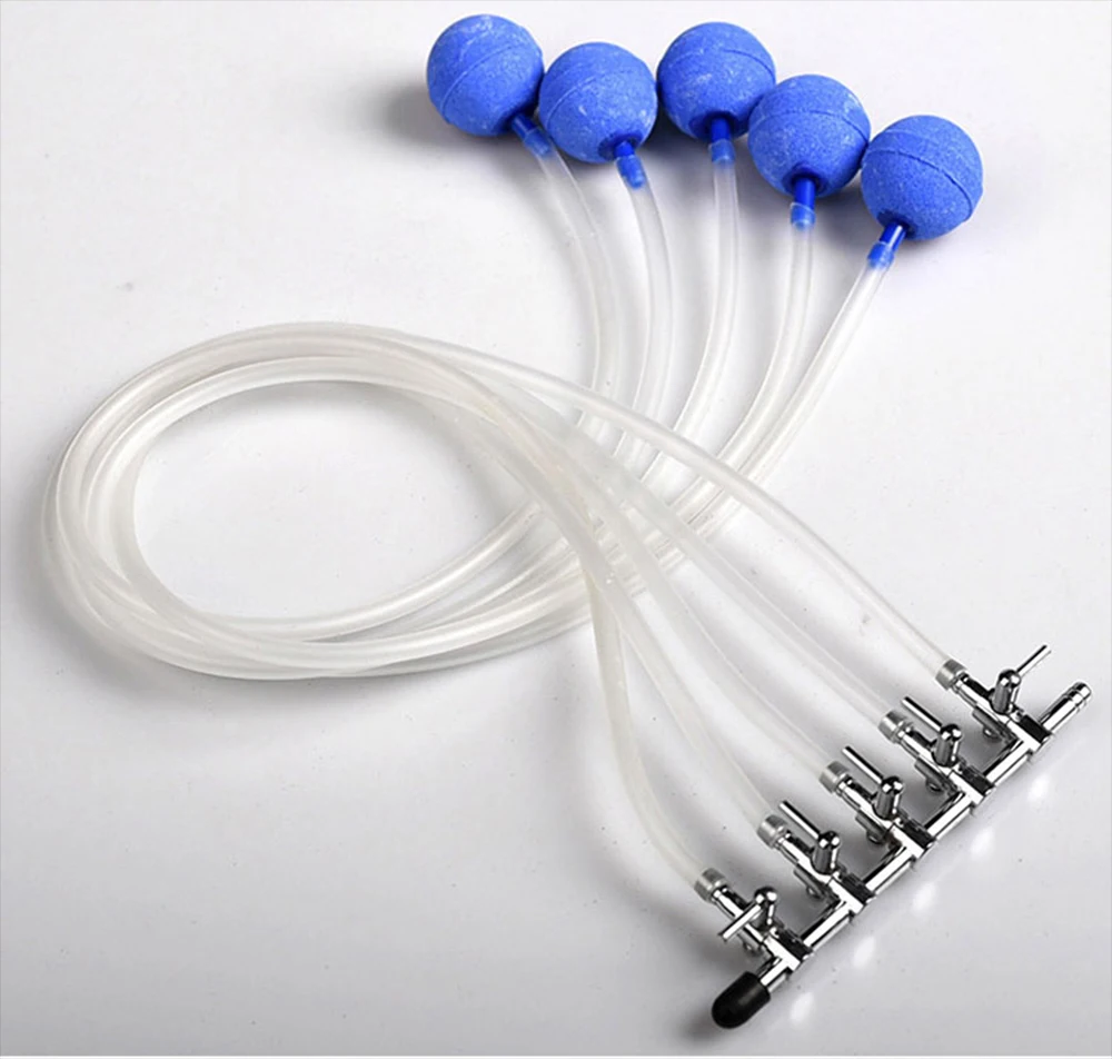 Aquarium Air Valve Stainless Steel Fish Tank Air Flow Control Lever Valve Distributor Splitter Oxygen Pump Accessories 1To5 Way
