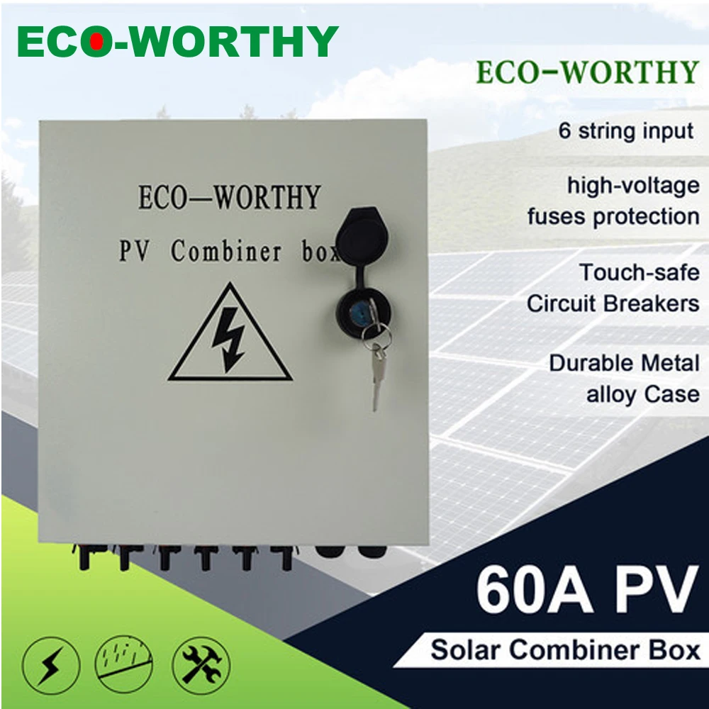 Us 15639 30 Offecoworthy 6 String Solar Pv Combiner Box Circuit Breakers Surge Lightning Protection For Home Off Grid Solar Panel System In Solar