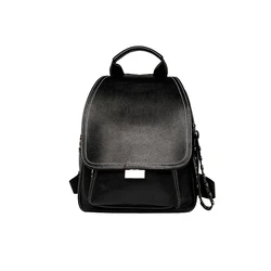 Women's Backpack shoulder bag Black leather Mini Small cute girl Bag for Designer 2020 Motorcycle Travel Diaper Handbag