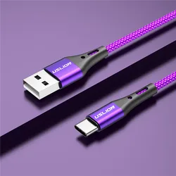 High - Speed 3A USB - C Fast Charging Cable - Durable Braided Design - 3M (PURPLE)