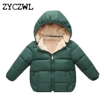 

Fleece Winter Parkas Kids Jackets For Girls Boys Warm Thick Velvet Children's Coat Baby Outerwear Infant Overcoat