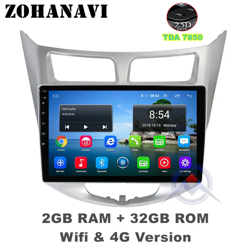 

ZOHANAVI 2.5D IPS Screen Android 10.2 inch Car Multimedia For Hyundai Solaris Verna Accent Car Radio GPS Navigation