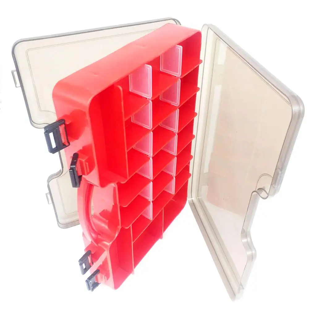 

Double Sided Fishing Tackle Box Transparent Color Lure Hook Storage Box