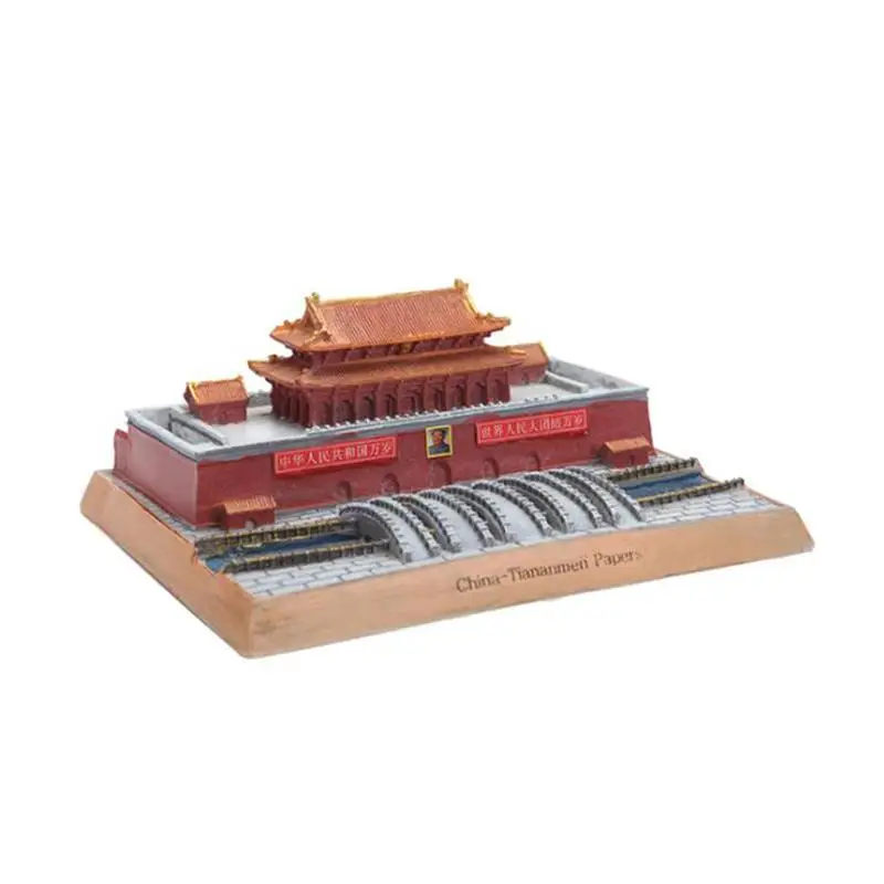 

1pc Resin Building Exquisite Creative Tiananmen Building Decorative Ornaments Resin Craft Model Desktop Display For Office Home