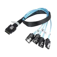 0.5m/0.7m/1m sas sata cabo 36pin SFF 8087 macho para 4 sata 7pin divisor adaptador cabo mini sas 4i sff8087 36p a 4 sata 7p cabo