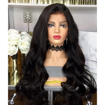 

Jet Black Long Deep Wave Synthetic Lace Front Wigs For Black Women Heat Resistant Fiber Cosplay Wig Cosplay Wig
