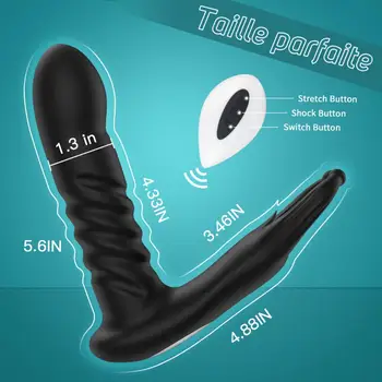 Anal Vibrator Telescopic Male Prostate Massager Wireless Remote Control Dildo Women Buttplug Anal Butt Plug Sex Toys For Men 6