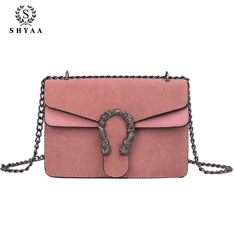 

SHYAA The Matte Stereo Small Square Messenger Bag Large Capacity Metal Double Faucet Fashion Single Shoulder Slung Female Bag