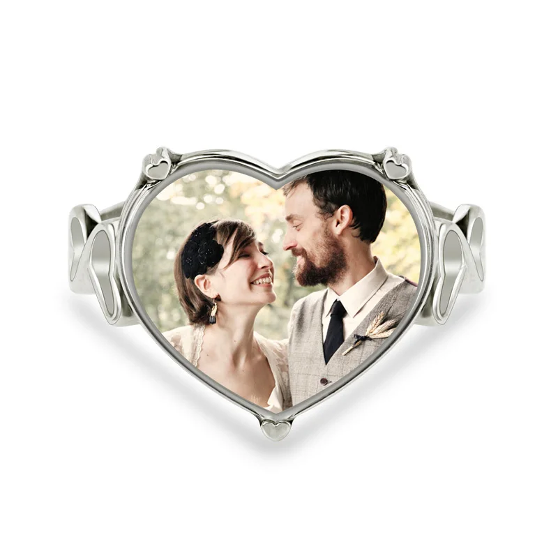 Кольца для свадебной фотосъемки в форме сердца с гравировкой от StrollGirl, 925 пробы, серебряное кольцо на заказ, уникальное кольцо на годовщину