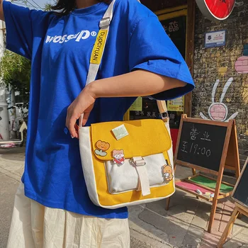 

Handbags Shoulder Bags Women 2020 Summer New Fashion Female Canvas Crossbody Bags School Students Bookbag Cartoon Messenger Bags