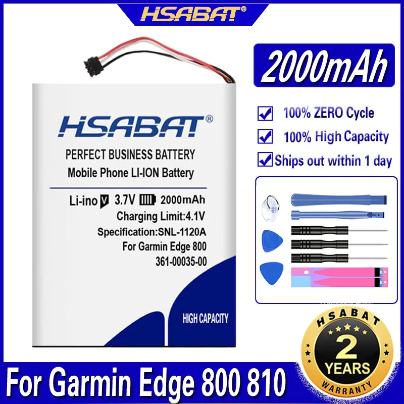 Аккумулятор высокой емкости HSABAT 361 00035 00 2000 мАч для Garmin Edge 810 800 / 800|Аккумуляторы