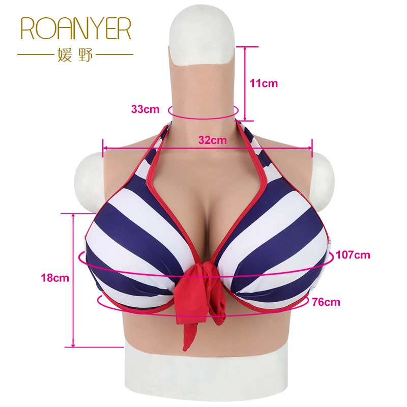 Roanyer Silicone Breast Forms H Cup Male Realistic Fake Breast Enhancer Crossdresser Cosplay Shemale Transgender