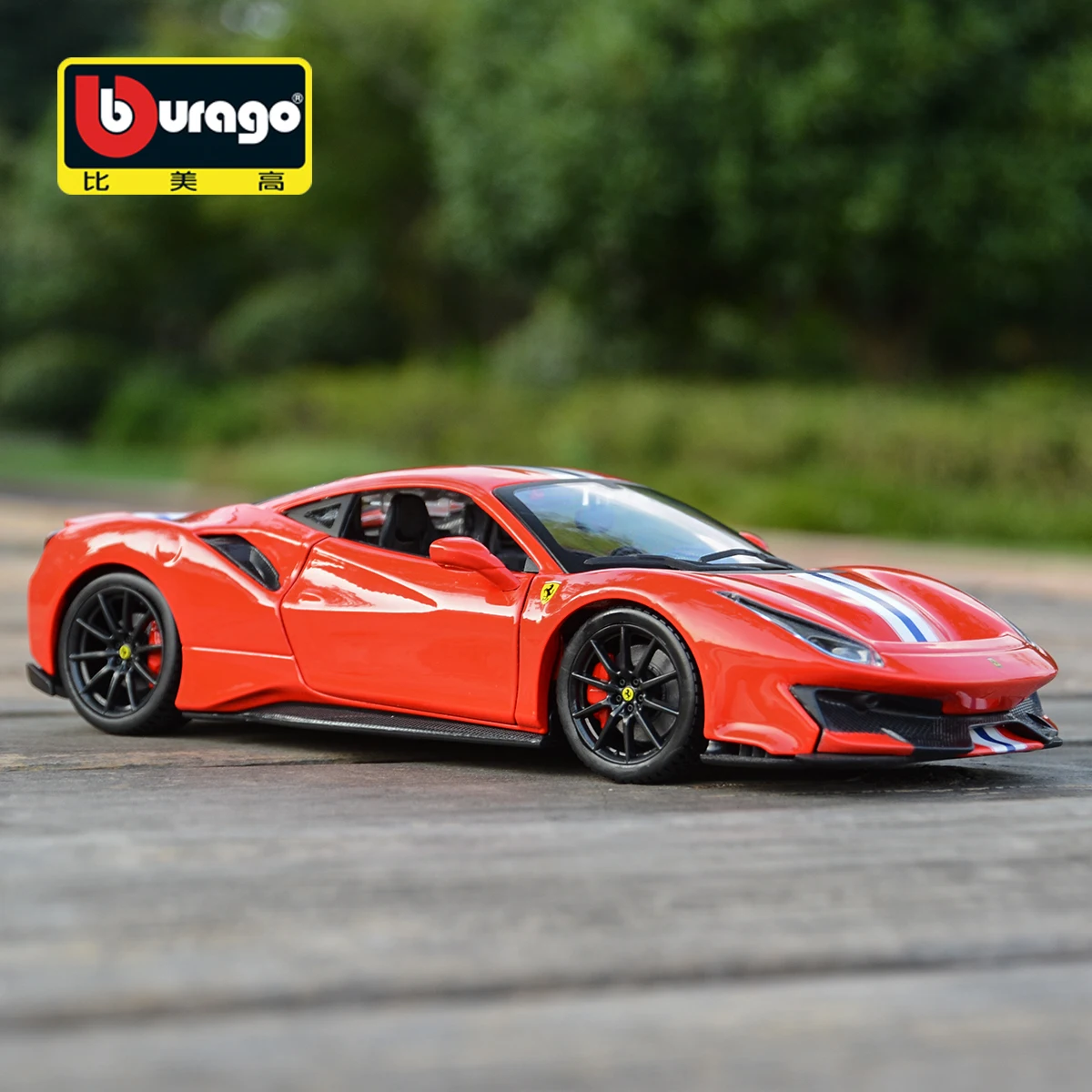 Модель-автомобиля-bburago-ferrari-488-pista-stradale-из-сплава-масштаб-1-24