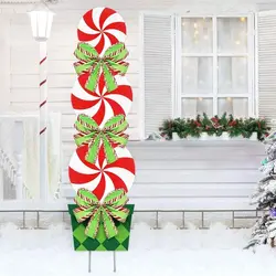 Panneau de décoration de noël et nouvel an, 44 pouces, pour jardin, piquets de bonbons, ornements pour la maison, Festival, fête, nouvel an 