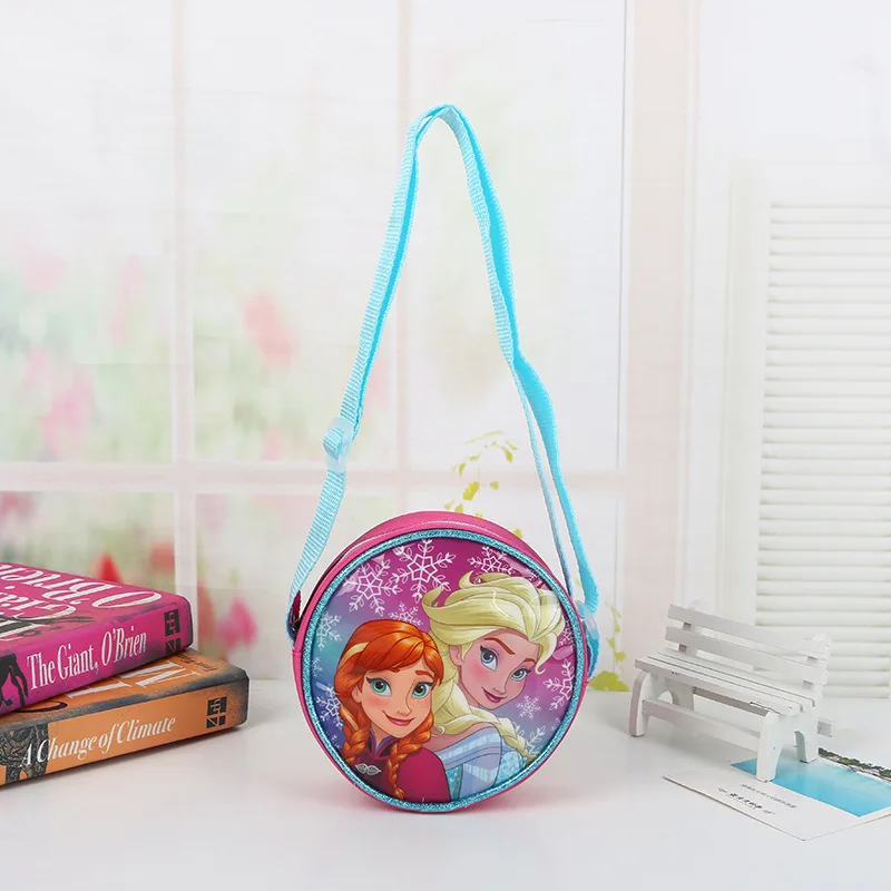 Bolsa de pañales de Frozen de princesa de Disney, bolso para niños, monedero de dibujos animados, Elsa, bolso de hombro, paquete de regalo, bandolera redonda