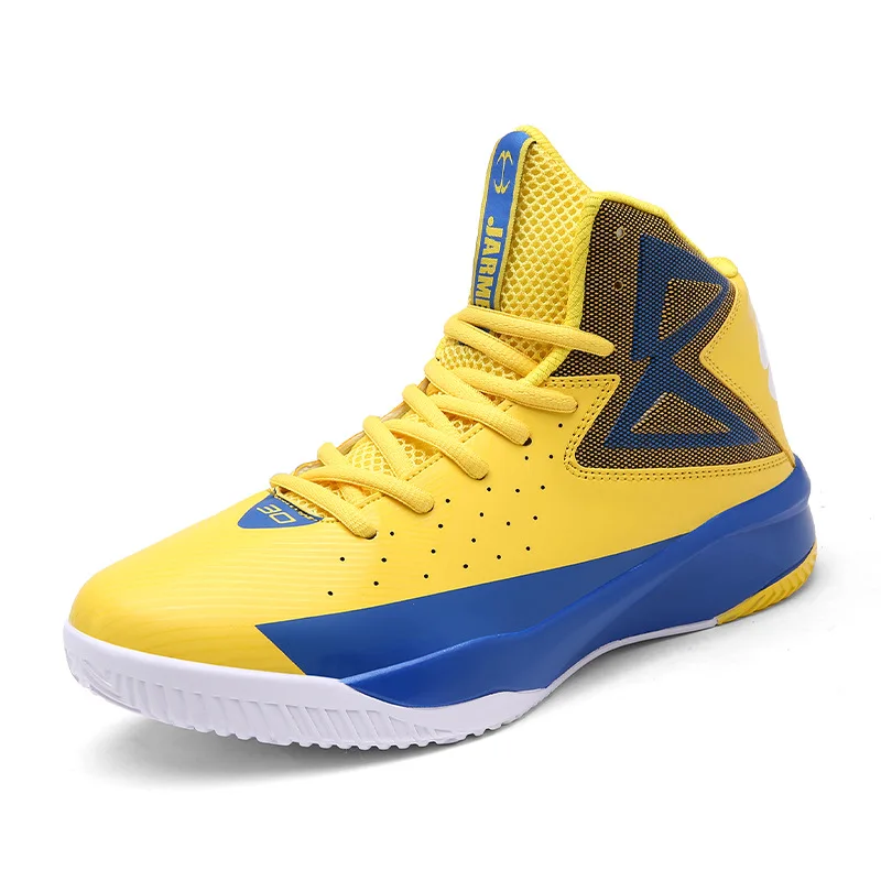 Yellow Royal Blue Весна Размер 45 баскетбольные кроссовки модные стильные резиновые кроссовки - Цвет: Yellow Royal Blue