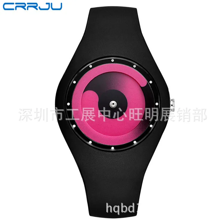 

Crrju/ka jun 2136 Waterproof Unisex Adhesive Tape Watch Fashion Turntable Quartz Watch Students Watch