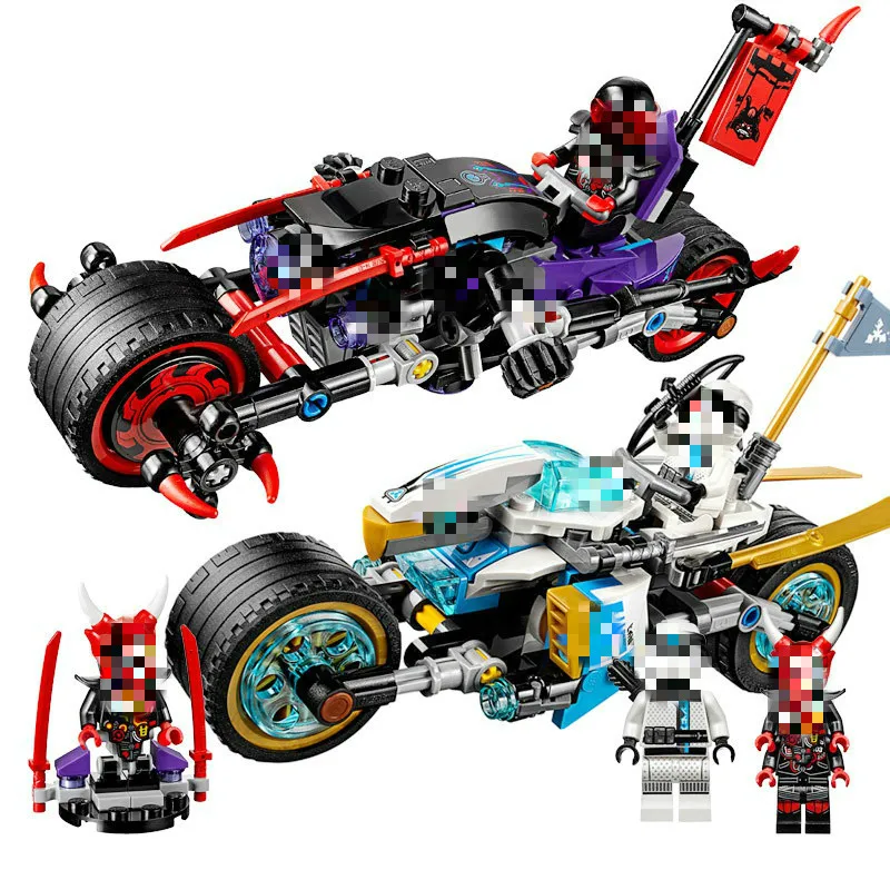

In Stock New Lepining Ninjago 06074 The Street Race Of Snake Jaguar 308Pcs Building Blocks Toys For Children Ninjagoing 76015